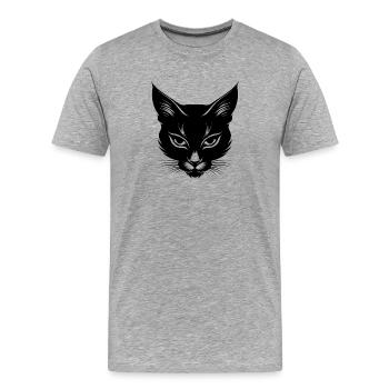 Croquis de chat - T-shirt bio Premium Homme - gris chiné - Devant - Damien (186cm)