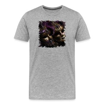 Splendeur du masque vénitien - T-shirt bio Premium Homme - gris chiné - Devant - Damien (186cm)