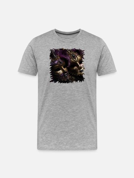 Venetian Mask Splendour - Men's Premium Organic T-Shirt - heather grey