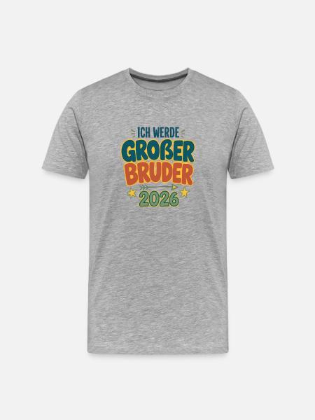 Großer Bruder 2026 Ankündigung - Männer Premium Bio T-Shirt - Grau meliert