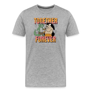 Ensemble, Compagnons pour toujours - T-shirt bio Premium Homme - gris chiné - Devant - Damien (186cm)