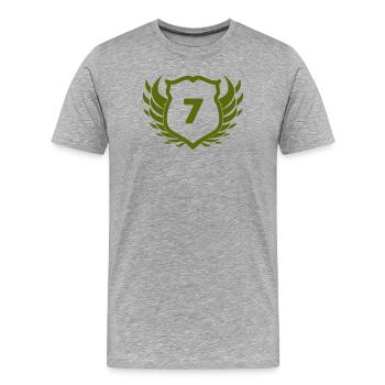 Sept armoiries avec emblème des ailes - T-shirt bio Premium Homme - gris chiné - Devant - Damien (186cm)