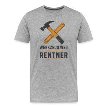 Werkzeug weg jetzt bin ich Rentner – Handwerker - Männer Premium Bio T-Shirt - Grau meliert - Vorne - Damien (186cm)