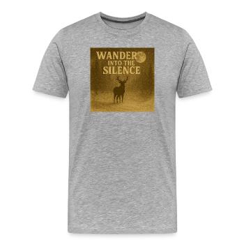 Errer dans le silence - T-shirt bio Premium Homme - gris chiné - Devant - Damien (186cm)