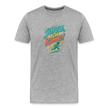 School I'm coming back to school 2026 - Men's Premium Organic T-Shirt - heather grey - Front - Damien (186cm)