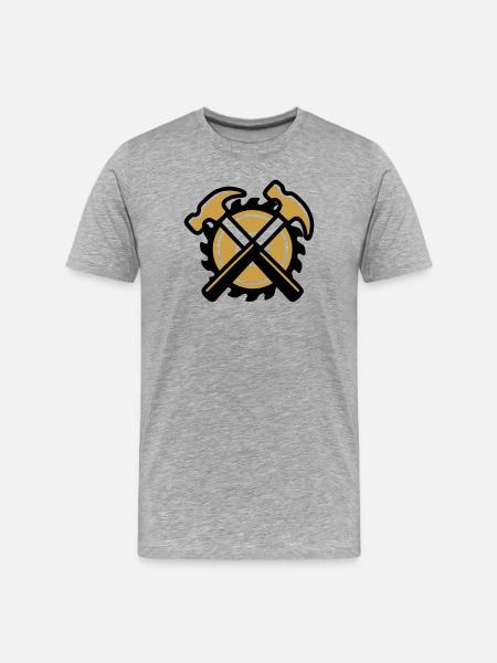 Blason du marteau artisan - T-shirt bio Premium Homme - gris chiné