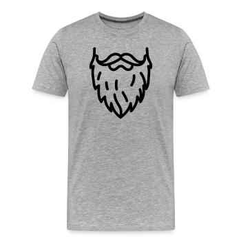 barbe - T-shirt bio Premium Homme - gris chiné - Devant - Damien (186cm)
