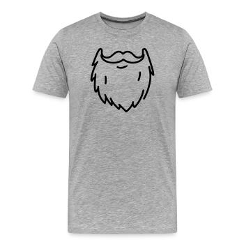 barbe - T-shirt bio Premium Homme - gris chiné - Devant - Damien (186cm)