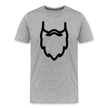 barbe - T-shirt bio Premium Homme - gris chiné - Devant - Damien (186cm)