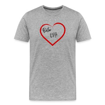 Meilleur grand-père - T-shirt bio Premium Homme - gris chiné - Devant - Damien (186cm)