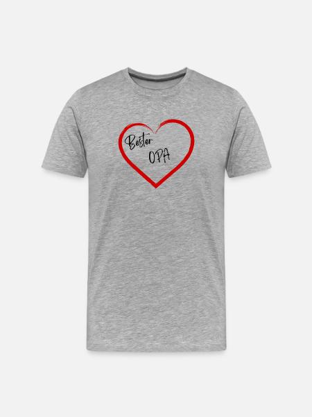 Bester Opa - Männer Premium Bio T-Shirt - Grau meliert