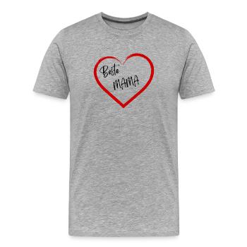 Meilleure maman - T-shirt bio Premium Homme - gris chiné - Devant - Damien (186cm)