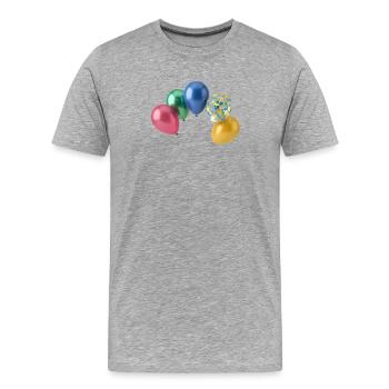 Ballons colorés - T-shirt bio Premium Homme - gris chiné - Devant - Damien (186cm)