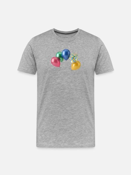 Bunte Luftballons - Männer Premium Bio T-Shirt - Grau meliert