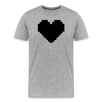 Cœur Noir Cœur Noir Cœur Présent - T-shirt bio Premium Homme - gris chiné - Devant - Damien (186cm)