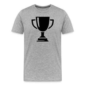 Champion de la victoire en coupe Sportif - T-shirt bio Premium Homme - gris chiné - Devant - Damien (186cm)