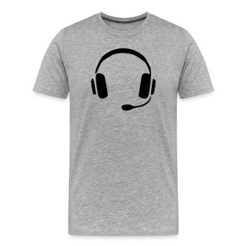 Cadeau casque audio - T-shirt bio Premium Homme - gris chiné - Devant - Damien (186cm)