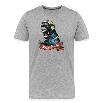 Gorille du Garde routier - T-shirt bio Premium Homme - gris chiné - Devant - Damien (186cm)