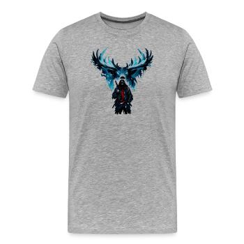 Vol de nuit Blue Phoenix - T-shirt bio Premium Homme - gris chiné - Devant - Damien (186cm)