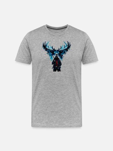 Night Flight Blue Phoenix - Men's Premium Organic T-Shirt - heather grey