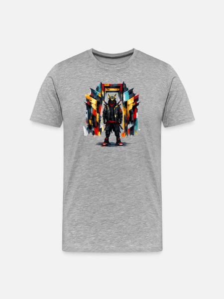 Geometric Ninja - Men's Premium Organic T-Shirt - heather grey