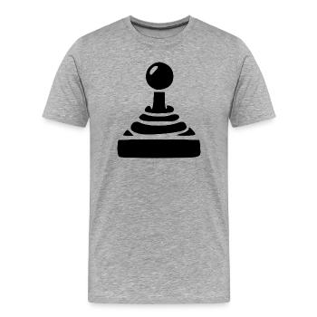 Joueur cadeau joystick - T-shirt bio Premium Homme - gris chiné - Devant - Damien (186cm)