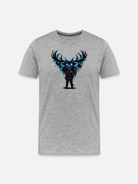 Night Warrior with Blue Wings - Men's Premium Organic T-Shirt - heather grey