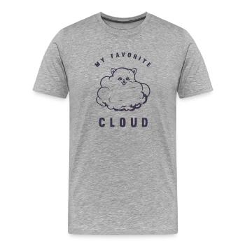 Mon nuage préféré - Poméranian - T-shirt bio Premium Homme - gris chiné - Devant - Damien (186cm)
