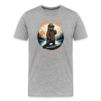 Bär SUP Paddleboard Board Stand Up paddel Supboard - Männer Premium Bio T-Shirt - Grau meliert - Vorne - Damien (186cm)