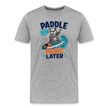 Impression arrière | SUP Paddleboard Board Stand Up Paddle - T-shirt bio Premium Homme - gris chiné - Devant - Damien (186cm)