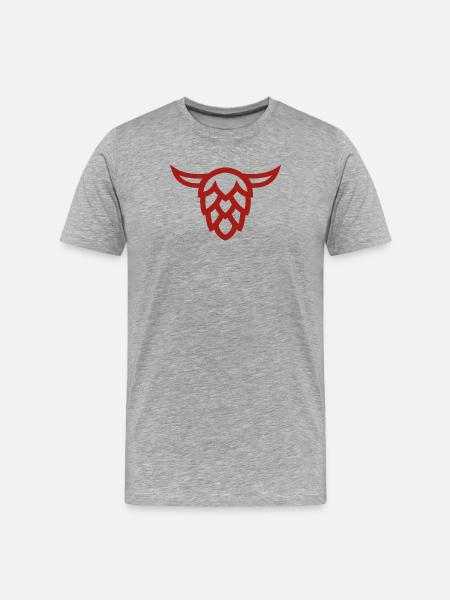 Bull's head with hop cone - Men's Premium Organic T-Shirt - heather grey