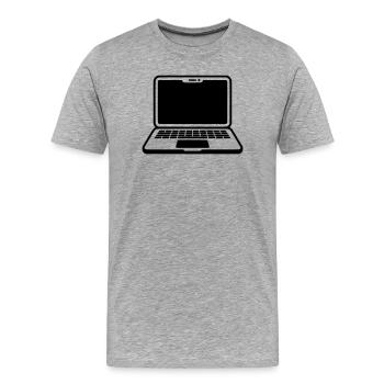 ordinateur portable - T-shirt bio Premium Homme - gris chiné - Devant - Damien (186cm)