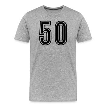 Symbole de 50 chiffres - T-shirt bio Premium Homme - gris chiné - Devant - Damien (186cm)