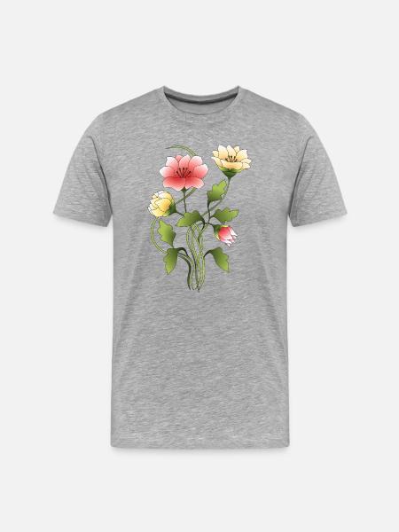 Fleur - T-shirt bio Premium Homme - gris chiné