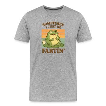 Motif drôle de pet de grenouille - T-shirt bio Premium Homme - gris chiné - Devant - Damien (186cm)
