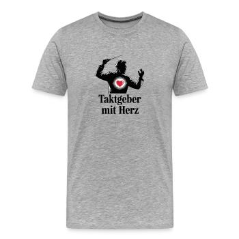 Taktgeber mit Herz für Chorleiter und Dirigent - Männer Premium Bio T-Shirt - Grau meliert - Vorne - Damien (186cm)