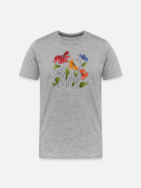 Fleur - T-shirt bio Premium Homme - gris chiné