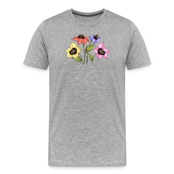 Fleur - T-shirt bio Premium Homme - gris chiné - Devant - Damien (186cm)