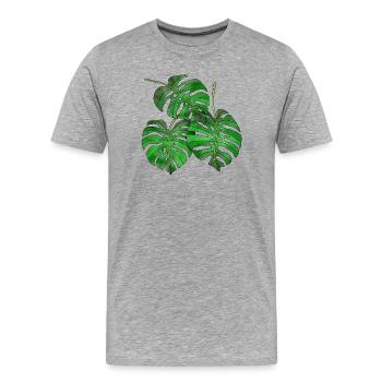 feuilles - T-shirt bio Premium Homme - gris chiné - Devant - Damien (186cm)