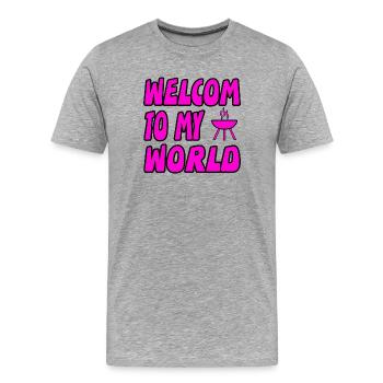 Griller - T-shirt bio Premium Homme - gris chiné - Devant - Damien (186cm)