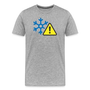 Avertissement de froid Icône solide Symbole de givre - T-shirt bio Premium Homme - gris chiné - Devant - Damien (186cm)
