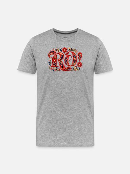 RO! Norwegian rose painting - Men's Premium Organic T-Shirt - heather grey