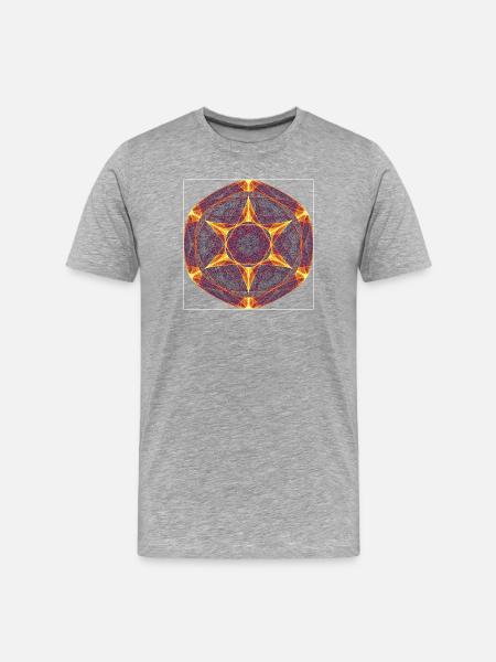 Sun Wheel of Chaos – Fractal Geometry - Men's Premium Organic T-Shirt - heather grey