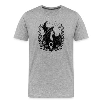 Indomptéee - T-shirt bio Premium Homme - gris chiné - Devant - Damien (186cm)