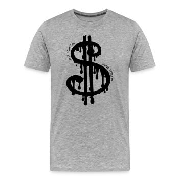 dollar slave - T-shirt bio Premium Homme - gris chiné - Devant - Damien (186cm)