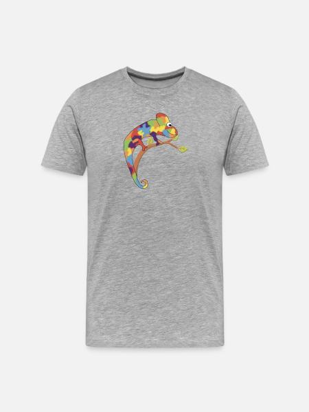 Neurodivergent chameleon - Men's Premium Organic T-Shirt - heather grey