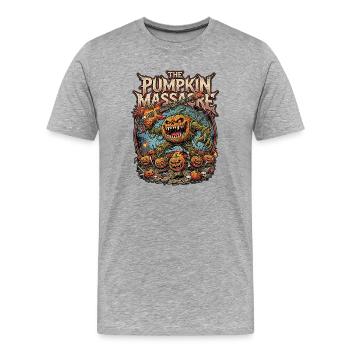 Massacre de la citrouille de Heavy Metal - T-shirt bio Premium Homme - gris chiné - Devant - Damien (186cm)