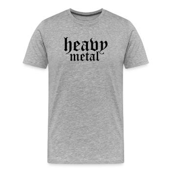 Écriture gothique heavy metal - T-shirt bio Premium Homme - gris chiné - Devant - Damien (186cm)