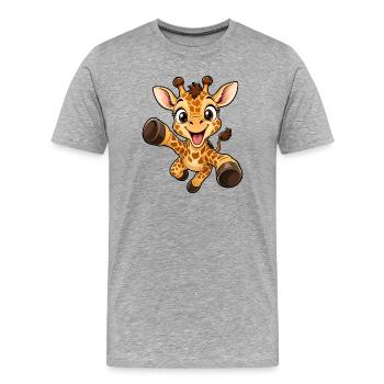 Idée cadeau pour les enfants - T-shirt bio Premium Homme - gris chiné - Devant - Damien (186cm)