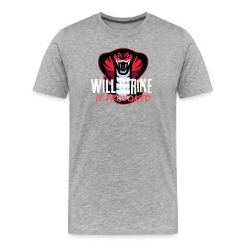 Cobra provoqué va frapper - T-shirt bio Premium Homme - gris chiné - Devant - Damien (186cm)
